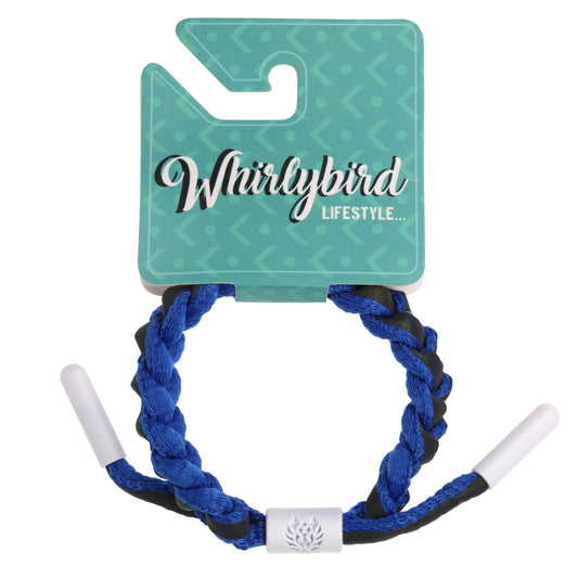 WBL112 - Whirlybird Vibrant Blue Braided Lifestyle Bracelet With A Black Stripe
