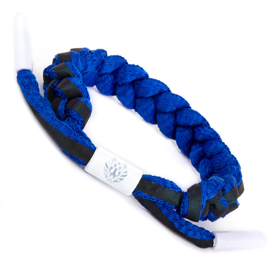 WBL112 - Whirlybird Vibrant Blue Braided Lifestyle Bracelet With A Black Stripe