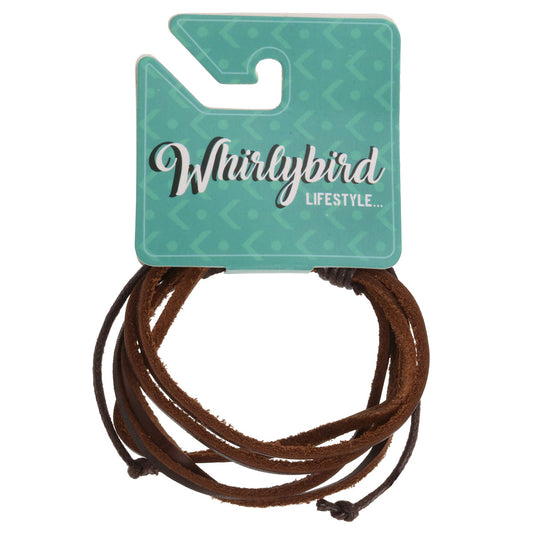 Mens Brown Strapped Leather Whirlybird Bracelet
