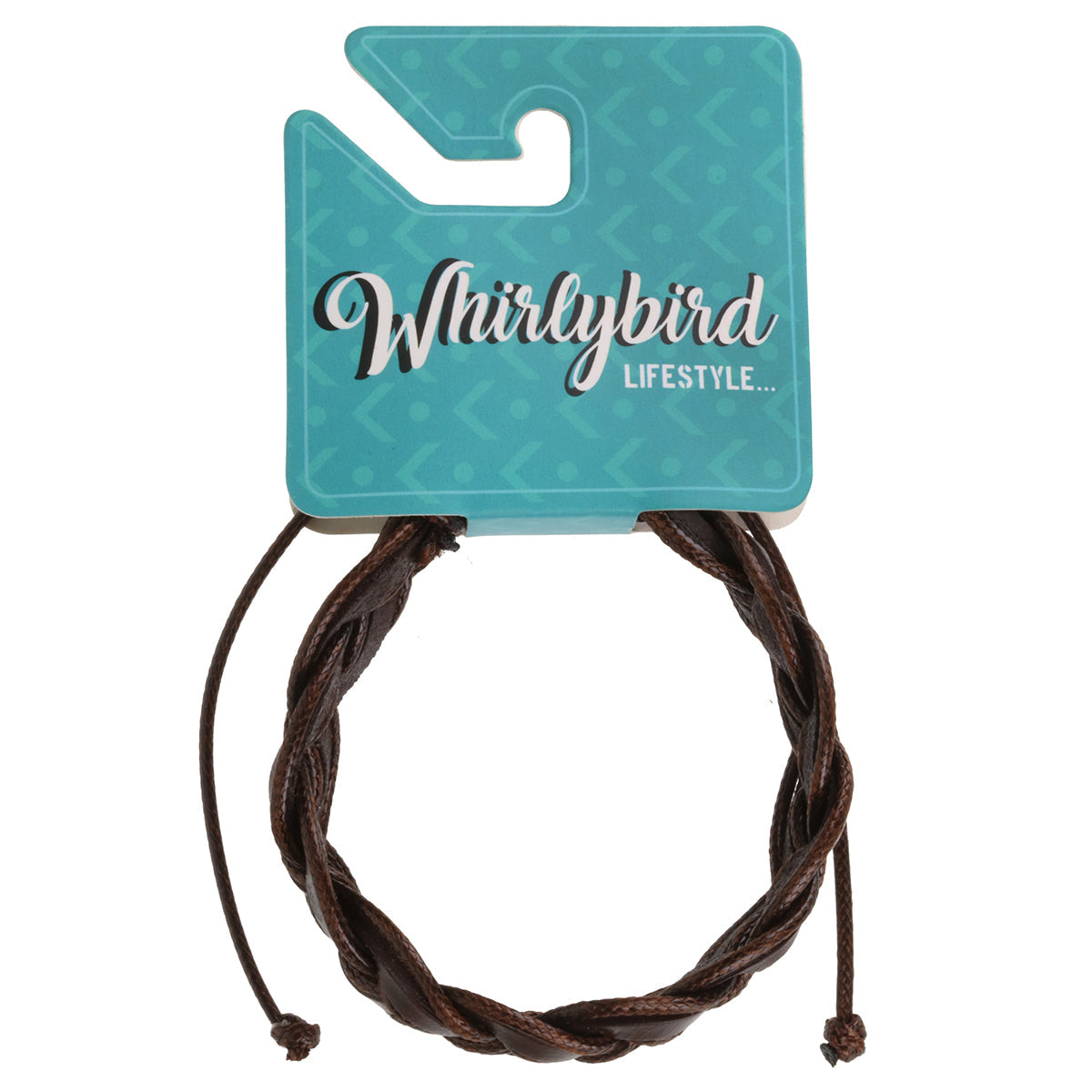 WBLE11 - Mens Brown Chunky Plaited Whirlybird Bracelet