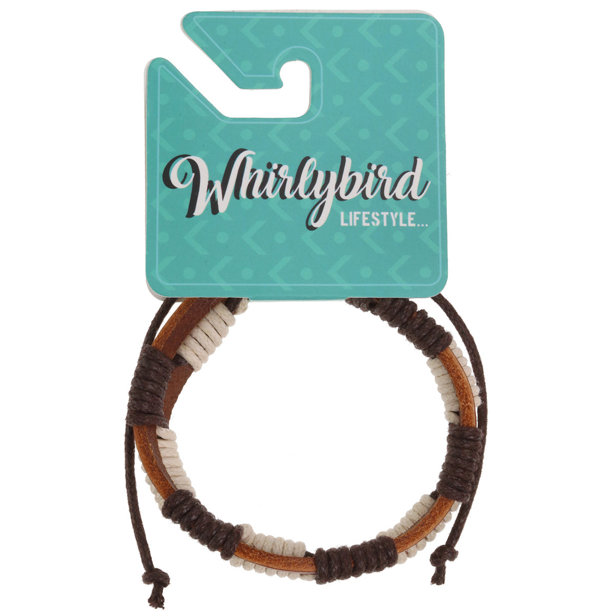 WBLE13 - Mens Leather Terracotta Whirlbird Bracelet With Braids