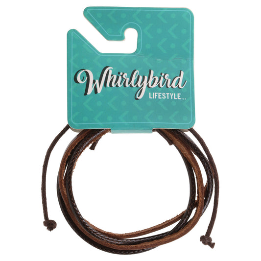 Mens Brown Leather Whirlybird Bracelet