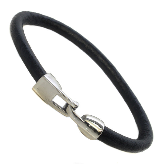 Mens Whirlybird Black Solid Stainless Steel Squared Toggle Clasp