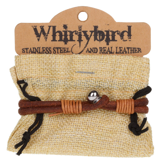 WBSS10 - Mens Whirlybird Tan Stainless Steel Ball Fastening Bracelet