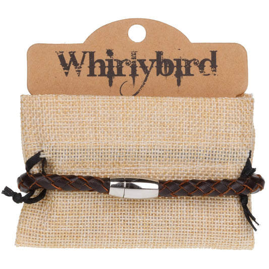 WBSS19 - Mens Whirlybird Brown And Terracotta Stainless Steel Cylinder Screw Fastening Bracelet