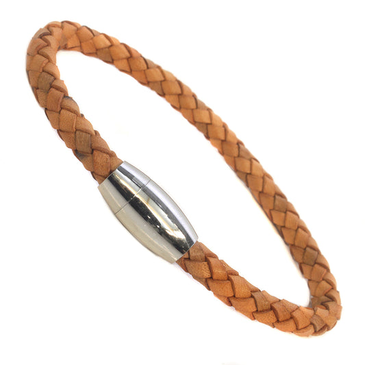 Mens Whirlybird Tan Stainless Steel Cylinder Screw Fastening Bracelet