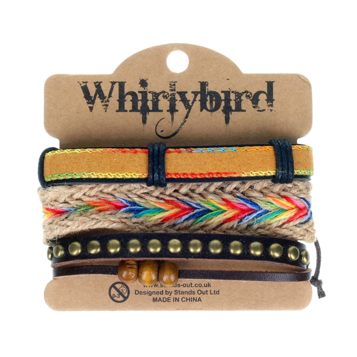 WBST2 - Men's Whirlybird Multicoloured Rainbow Stacker Bracelets