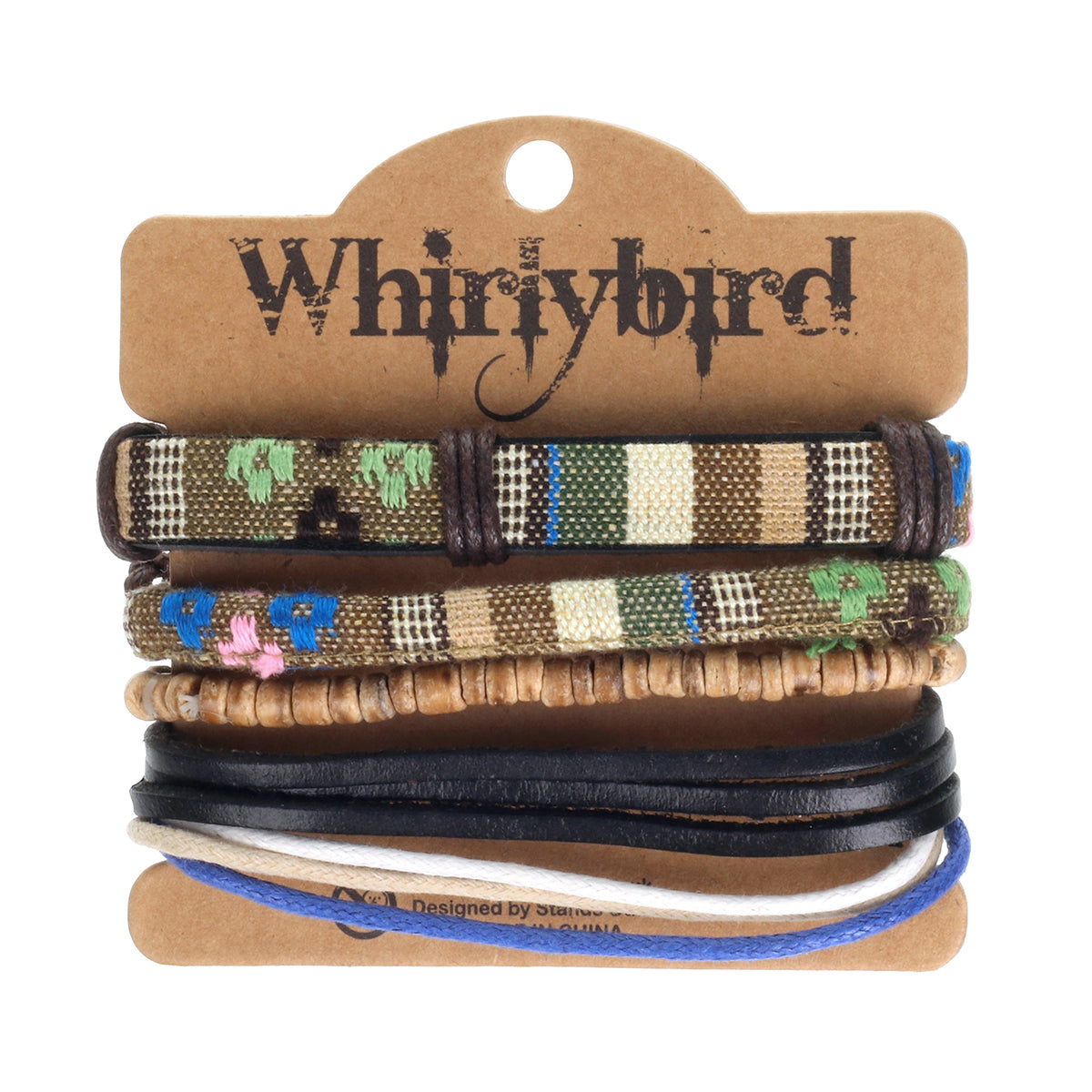 WBST5 - Men's Whirlybird Multicoloured Patterned Stacker Bracelets