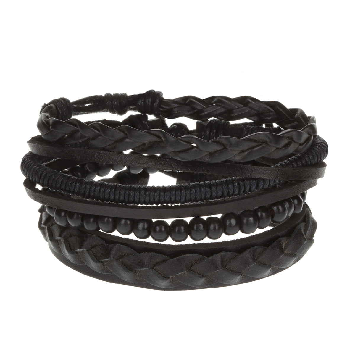 WBST11 - Mens Whirlybird All Black Stacker Bracelets