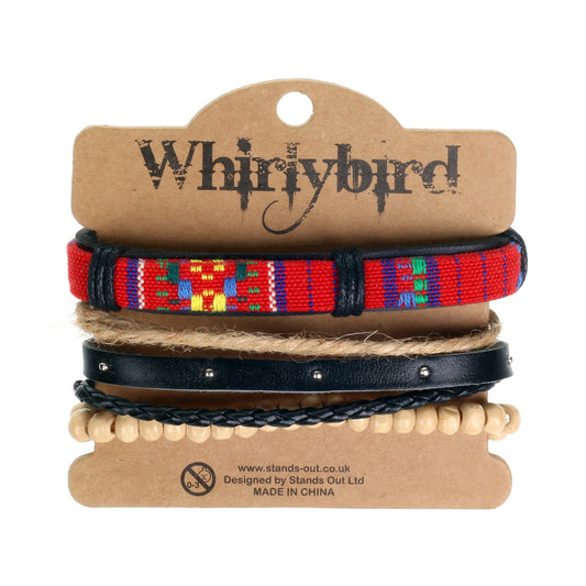 WBST12 - Mens Whirlybird Vibrant Patterned Stacker Bracelets