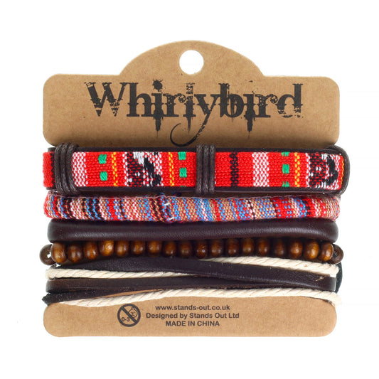 Mens Whirlybird Vibrant Multicoloured Stacker Bracelets