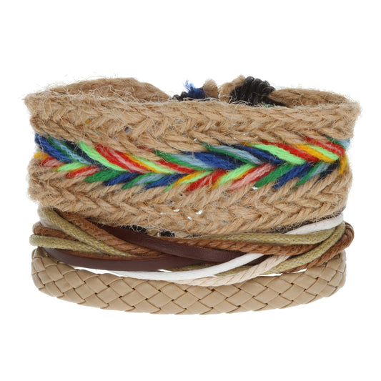 Mens Whirlybird Colourful Chunky Braided Stacker Bracelets