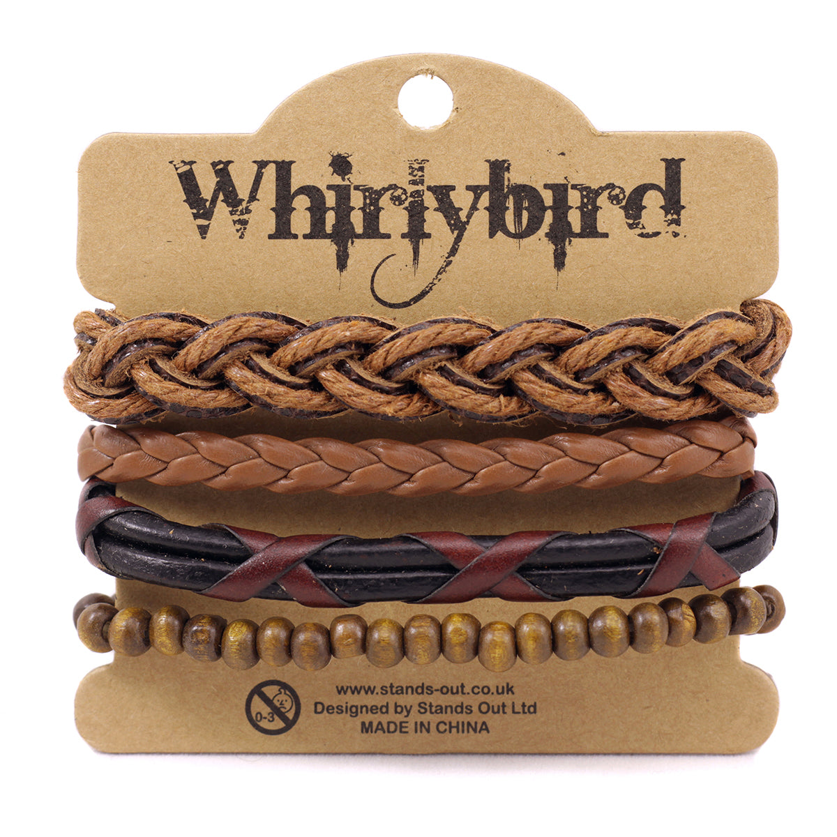 WBST26 - Mens Whirlybird Multitonal Brown Stacker Bracelets