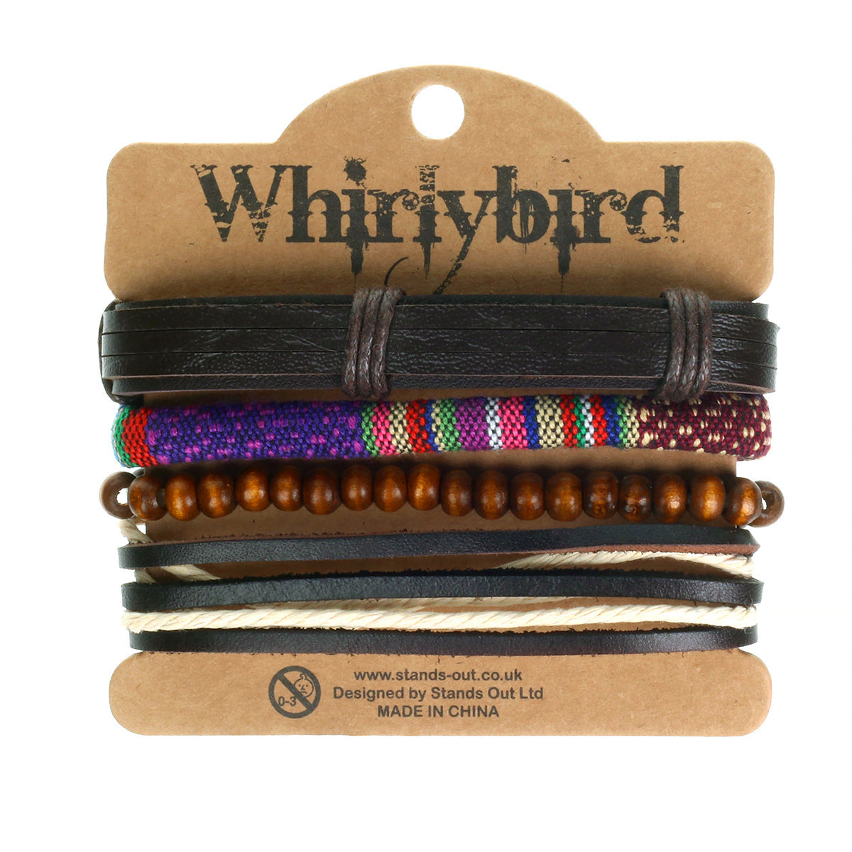 WBST32 - Mens Whirlybird Colourful Patterned Stacker Bracelets