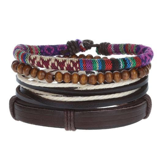 WBST32 - Mens Whirlybird Colourful Patterned Stacker Bracelets