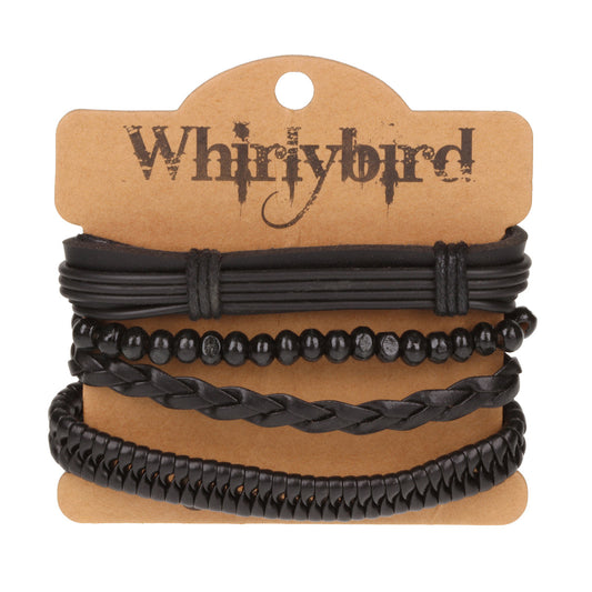 WBST50 - Mens Whirlybird Back Multibraid Stacker Bracelets