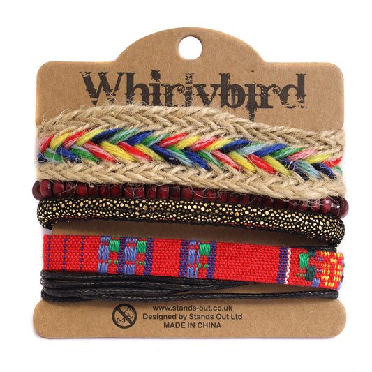 WBST54 - Mens Whirlybird Multicoloured Vibrant Stacker Bracelets