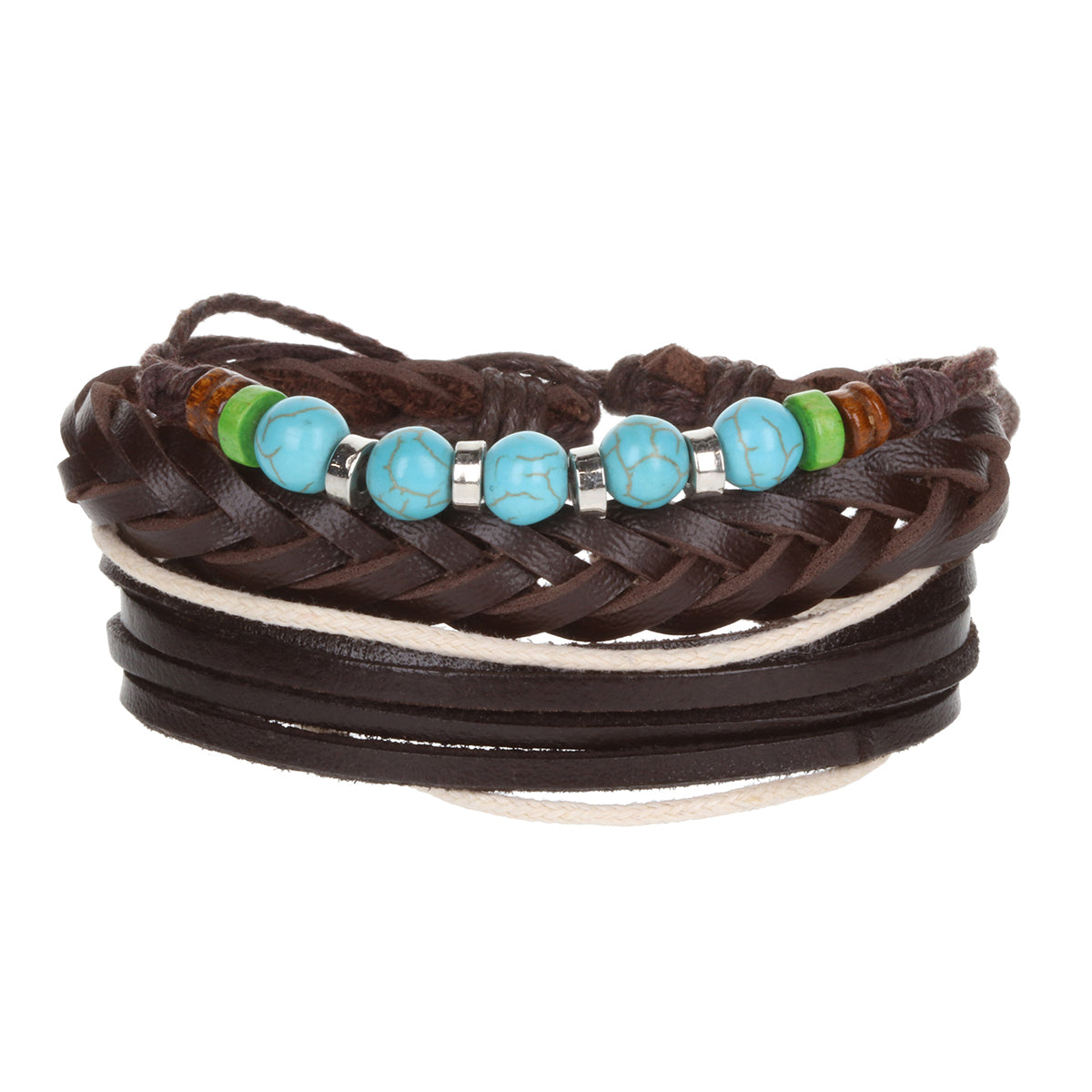 WBST62 - Mens Whirlybird Plum Coloured Braided Stacker Bracelets With Blue Marble Beads