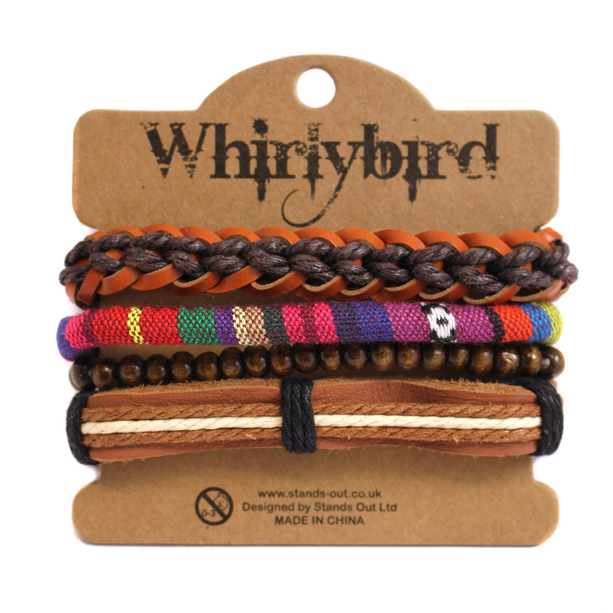 WBST68 - Mens Whirlybird Vibrant Striped Stacker Bracelets