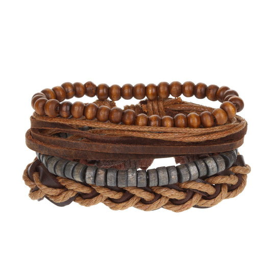 Mens Whirlybird Mustard Stranded Stacker Bracelets