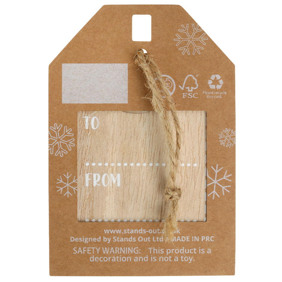 Christmas Wooden Gift Tag - X