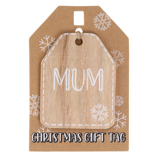 Christmas Wooden Gift Tag - Mum