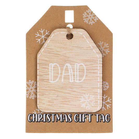 Christmas Wooden Gift Tag - Dad