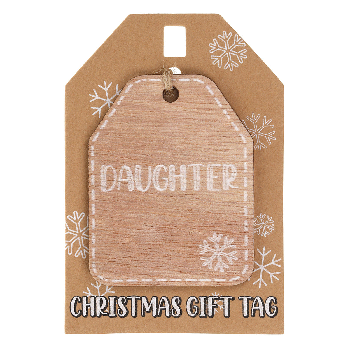 Christmas Wooden Gift Tag - Daughter