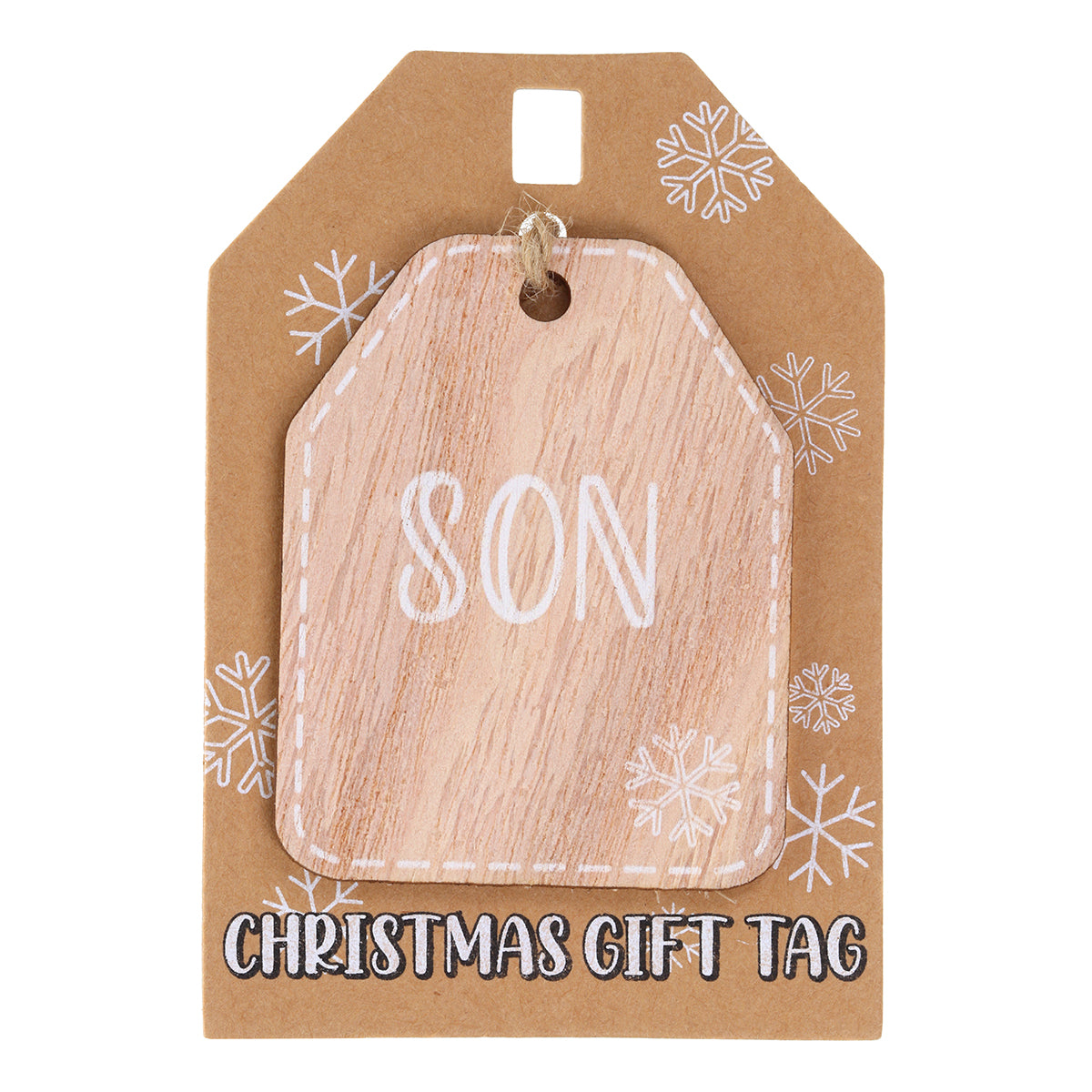Christmas Wooden Gift Tag - Son