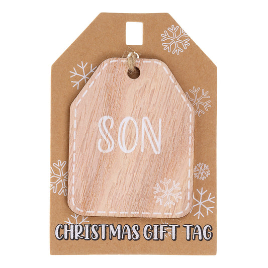 Christmas Wooden Gift Tag - Son