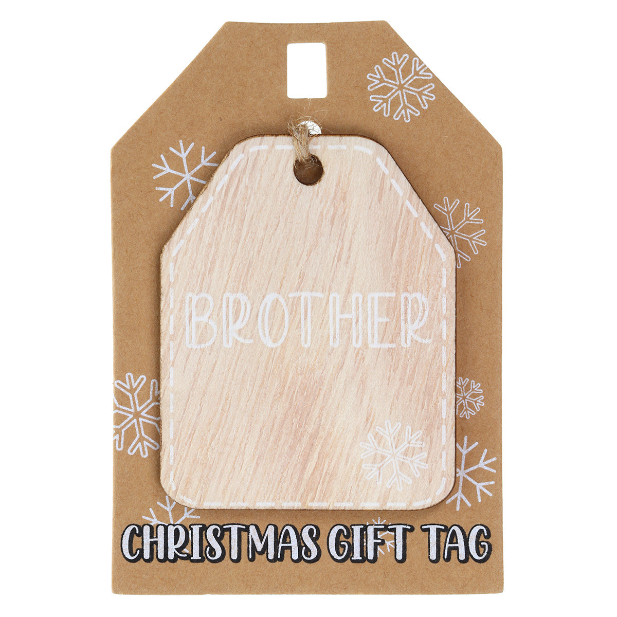 Christmas Wooden Gift Tag - Brother