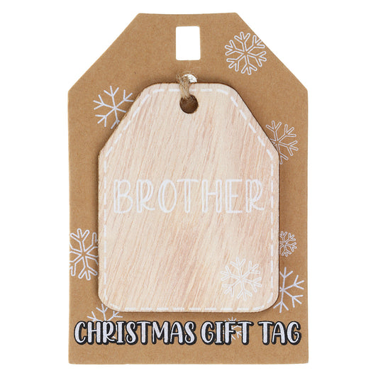 Christmas Wooden Gift Tag - Brother
