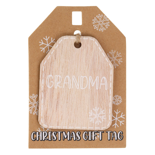 Christmas Wooden Gift Tag - Grandma