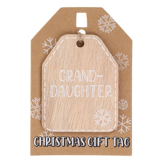 Christmas Wooden Gift Tag - Grandaughter