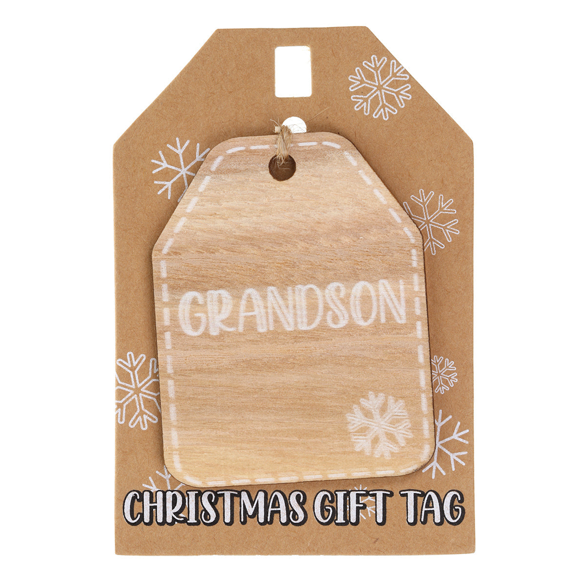 Christmas Wooden Gift Tag - Grandson