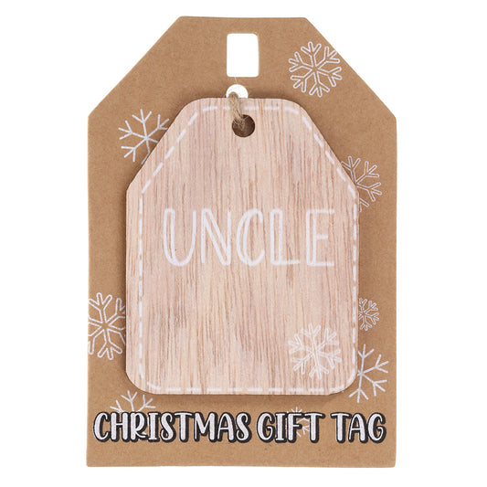 Christmas Wooden Gift Tag - Uncle