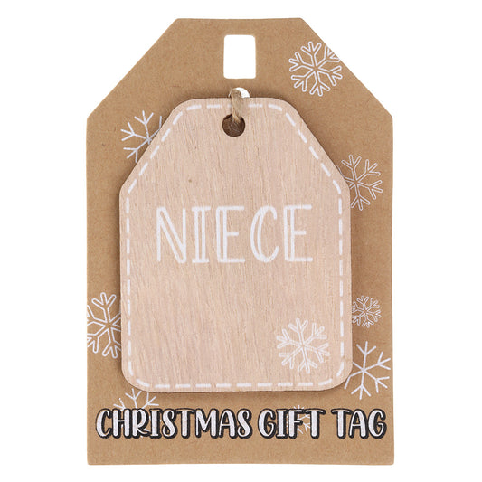Christmas Wooden Gift Tag - Niece