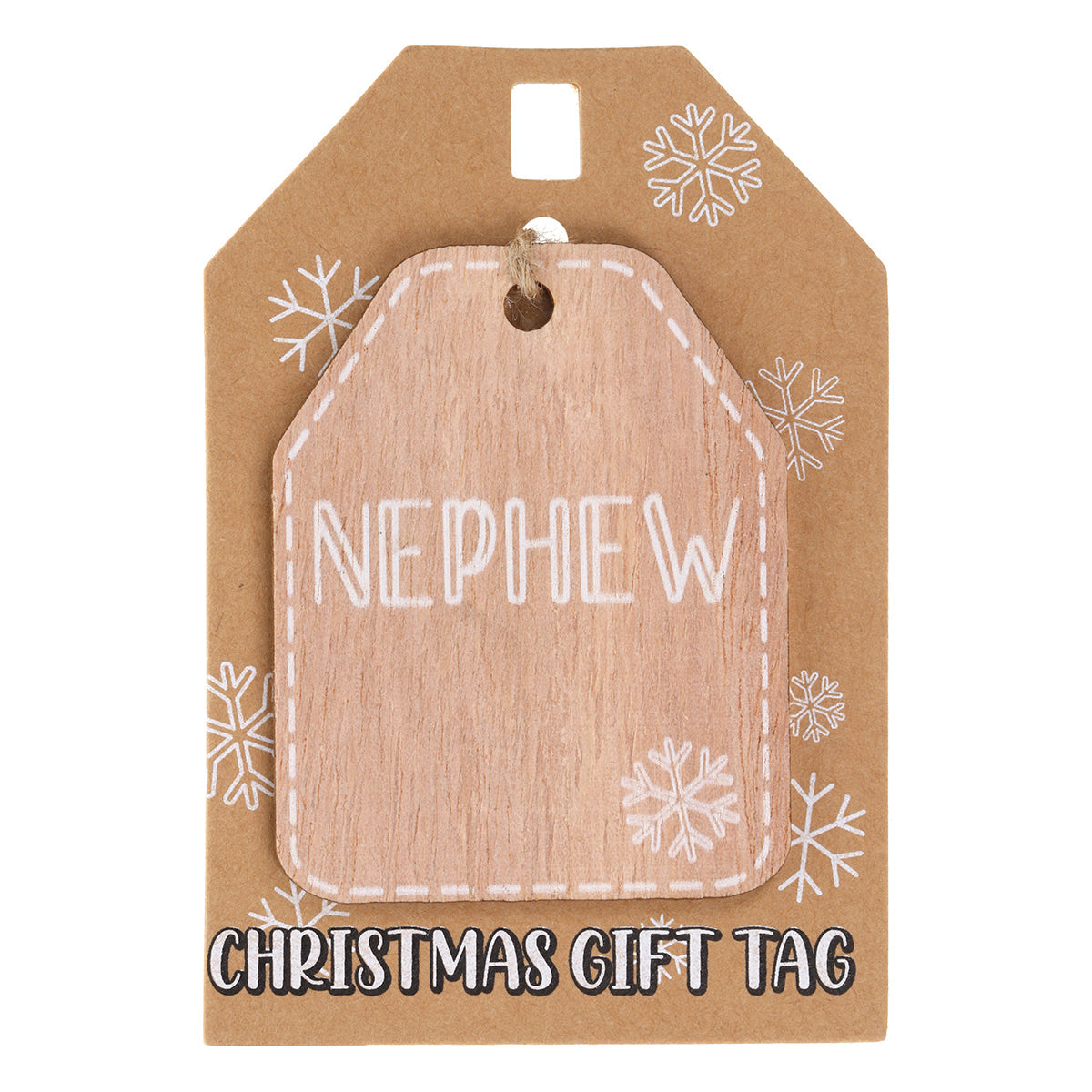 Christmas Wooden Gift Tag - Nephew