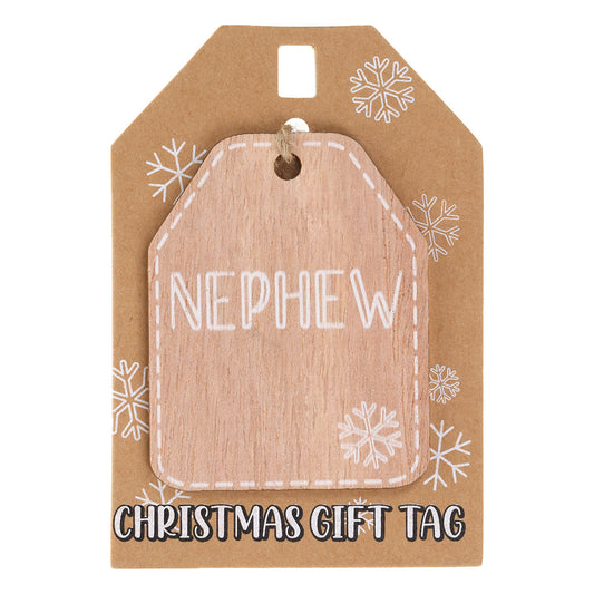 Christmas Wooden Gift Tag - Nephew