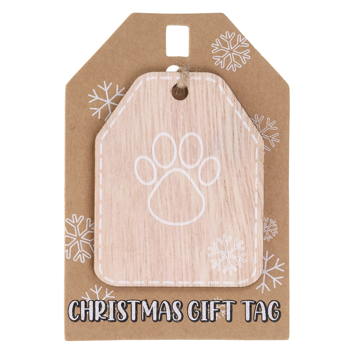 Christmas Wooden Gift Tag - Dog