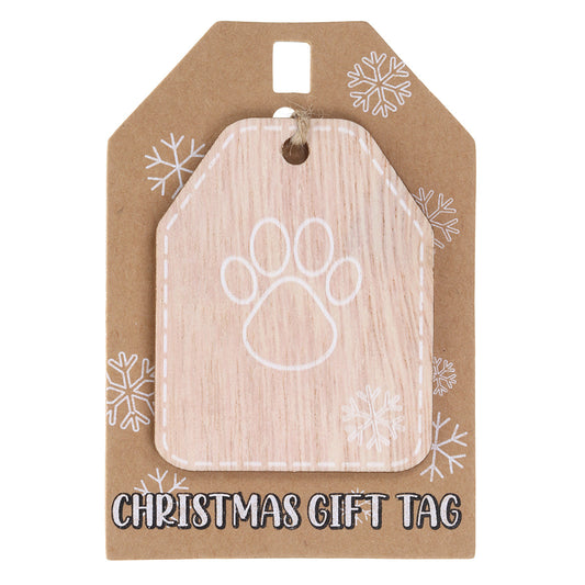 Christmas Wooden Gift Tag - Dog