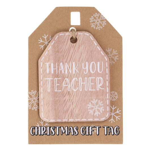 Christmas Wooden Gift Tag - Teacher