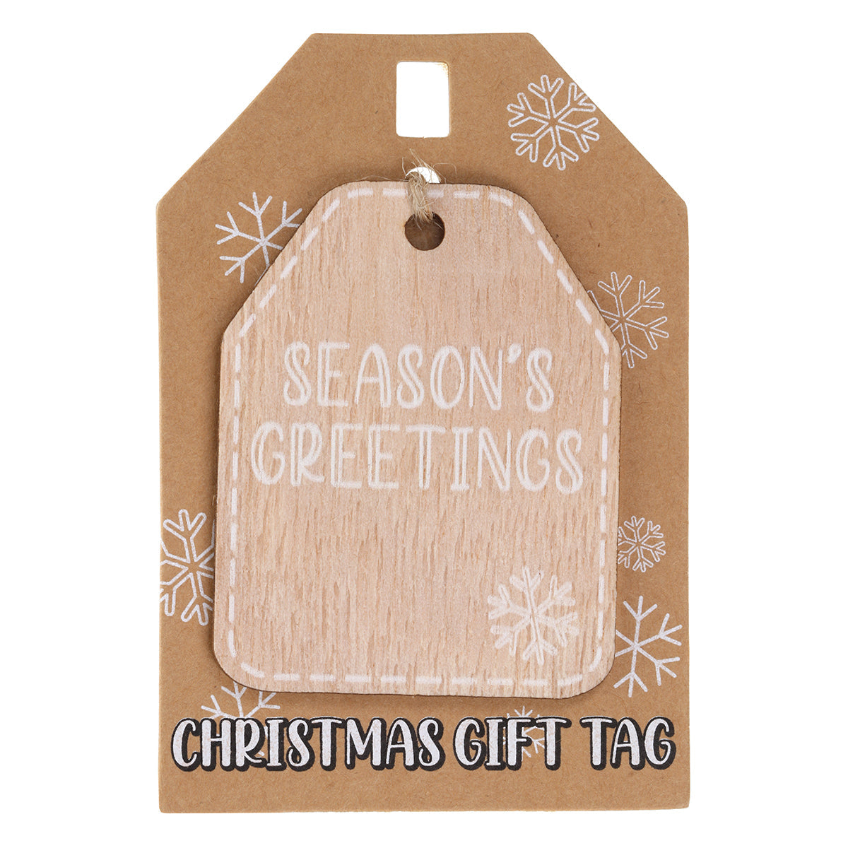 Christmas Wooden Gift Tag - Season Greetings
