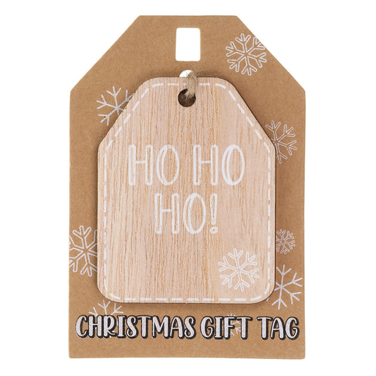 Christmas Wooden Gift Tag - Ho Ho Ho