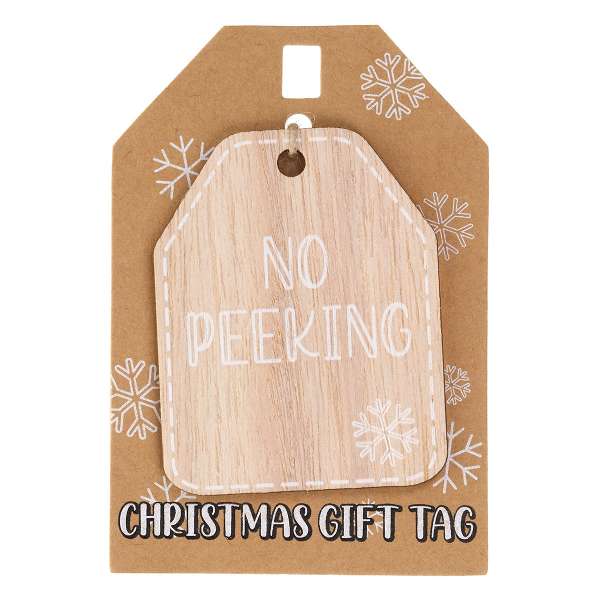 Christmas Wooden Gift Tag - No Peeking
