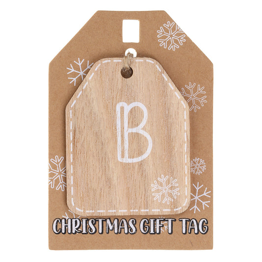 Christmas Wooden Gift Tag - B