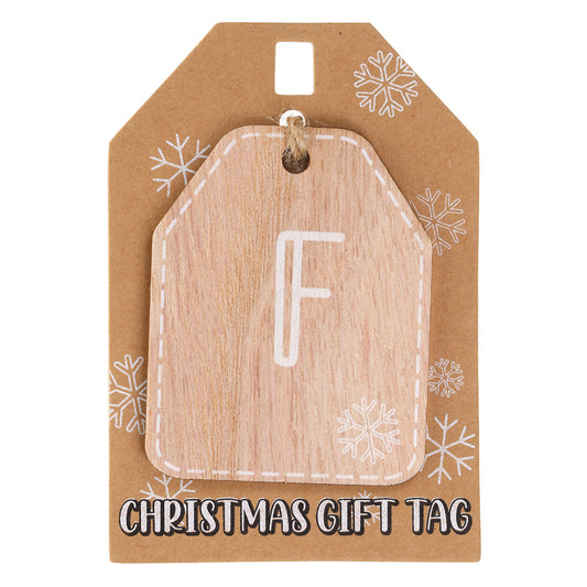 Christmas Wooden Gift Tag - F