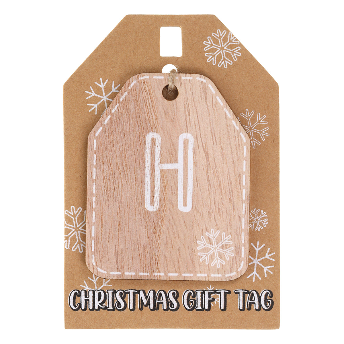 Christmas Wooden Gift Tag - H