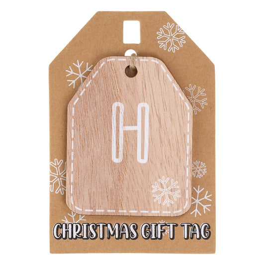 Christmas Wooden Gift Tag - H