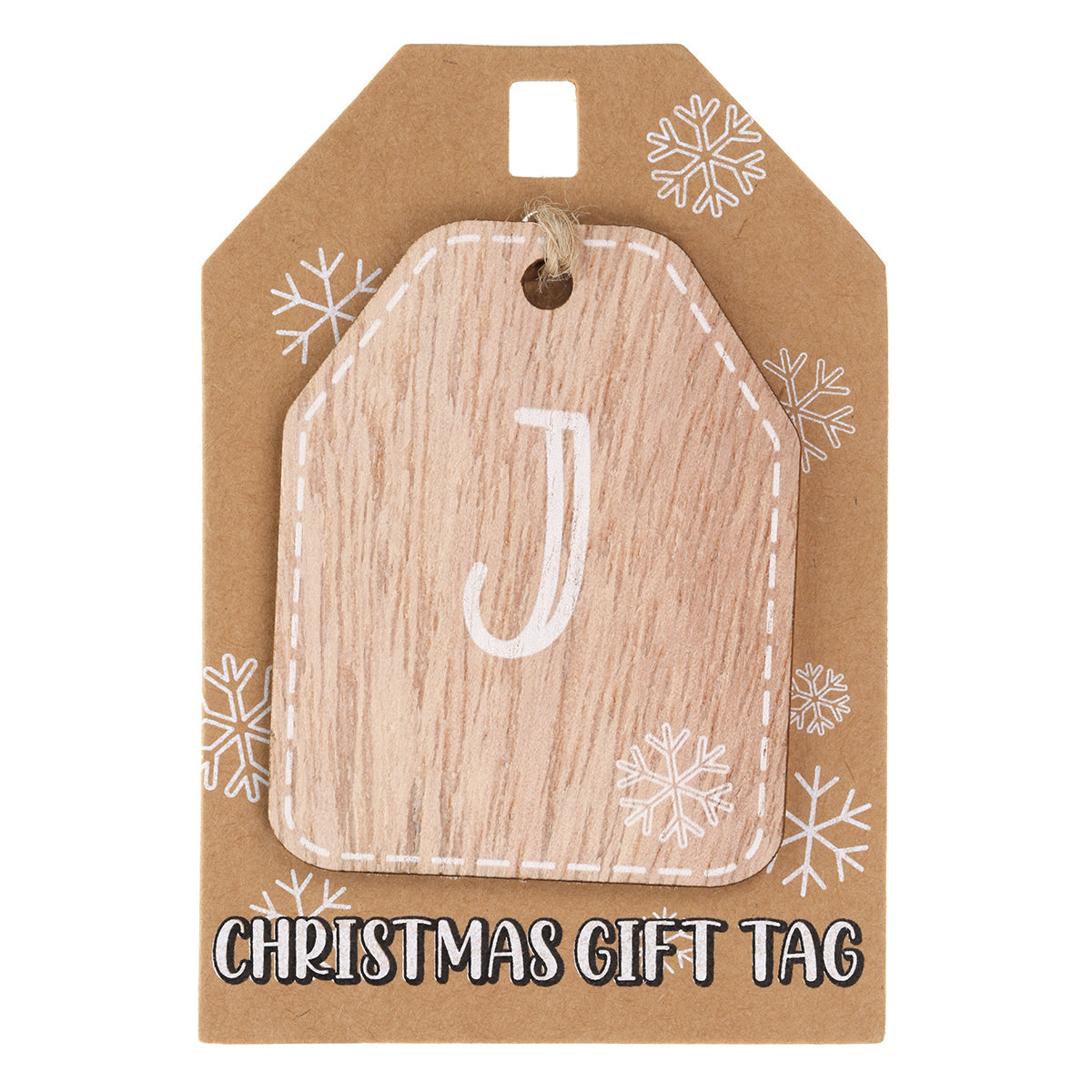 Christmas Wooden Gift Tag - J
